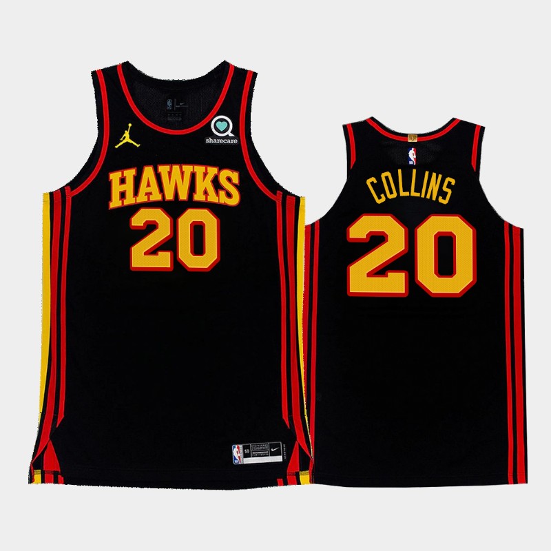 Men's Atlanta Hawks #20 John Collins Black NBA 2020-21Stitched Jersey Men's Atlanta Hawks #20 John Collins Black NBA 2020-21Stitched Jersey